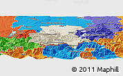 Shaded Relief Panoramic Map of Garmisch-Partenkirchen, political outside