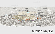 Shaded Relief Panoramic Map of Garmisch-Partenkirchen, semi-desaturated