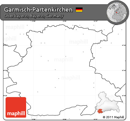 Blank Simple Map of Garmisch-Partenkirchen, no labels