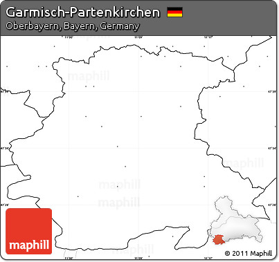 Blank Simple Map of Garmisch-Partenkirchen, no labels