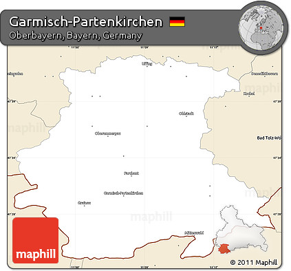Classic Style Simple Map of Garmisch-Partenkirchen