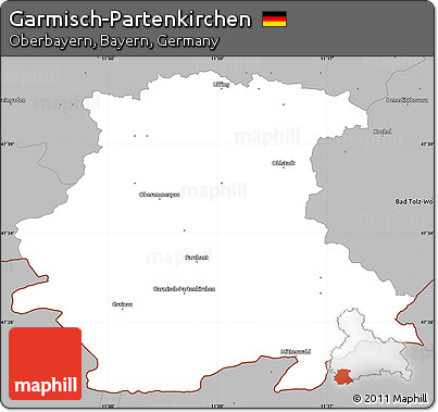 Gray Simple Map of Garmisch-Partenkirchen