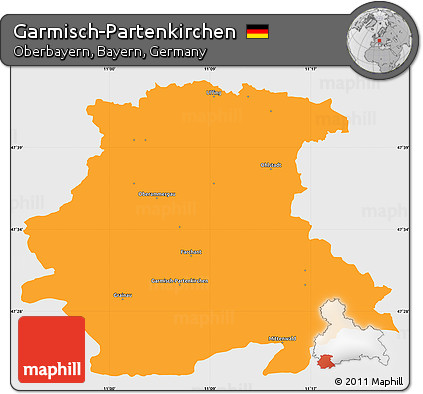 Political Simple Map of Garmisch-Partenkirchen, single color outside