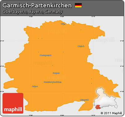 Political Simple Map of Garmisch-Partenkirchen, single color outside