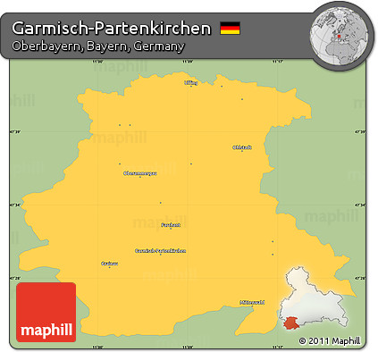 Savanna Style Simple Map of Garmisch-Partenkirchen, single color outside