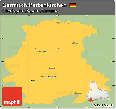Savanna Style Simple Map of Garmisch-Partenkirchen, single color outside