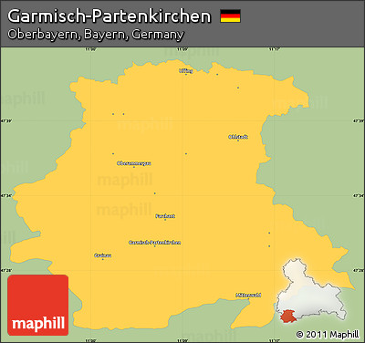 Savanna Style Simple Map of Garmisch-Partenkirchen, single color outside