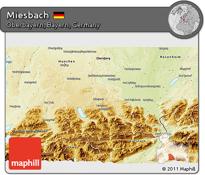 Physical 3D Map of Miesbach