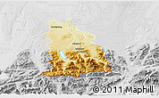 Physical 3D Map of Miesbach, lighten, desaturated