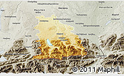 Physical 3D Map of Miesbach, semi-desaturated