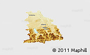 Physical 3D Map of Miesbach, single color outside