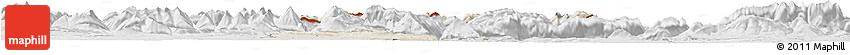 Shaded Relief Horizon Map of Miesbach, lighten, desaturated