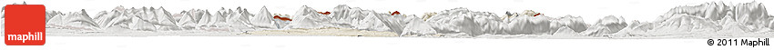Shaded Relief Horizon Map of Miesbach, lighten, semi-desaturated