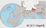 Gray Location Map of Miesbach, highlighted country, highlighted parent region