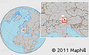 Gray Location Map of Miesbach, highlighted parent region
