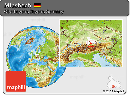 Physical Location Map of Miesbach, highlighted parent region
