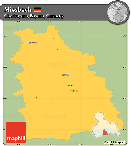 Savanna Style Simple Map of Miesbach, single color outside