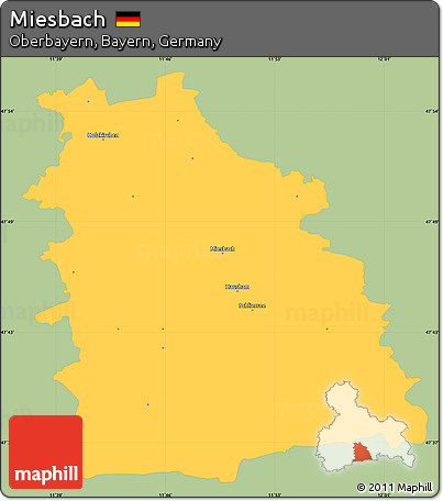 Savanna Style Simple Map of Miesbach, single color outside