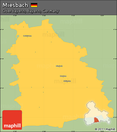 Savanna Style Simple Map of Miesbach, single color outside