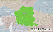 Political 3D Map of München, lighten, semi-desaturated