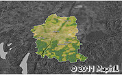Satellite 3D Map of München, darken, desaturated