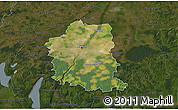 Satellite 3D Map of München, darken