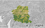 Satellite 3D Map of München, lighten, desaturated