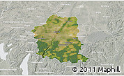 Satellite 3D Map of München, lighten, semi-desaturated