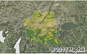 Satellite 3D Map of München, semi-desaturated