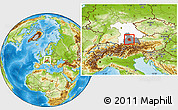 Physical Location Map of München, highlighted parent region, highlighted grandparent region