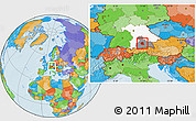 Political Location Map of München, highlighted parent region, highlighted grandparent region
