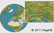 Satellite Location Map of München