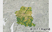 Satellite Map of München, lighten, semi-desaturated