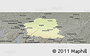 Physical Panoramic Map of München, darken, semi-desaturated