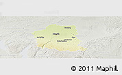 Physical Panoramic Map of München, lighten, semi-desaturated