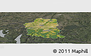 Satellite Panoramic Map of München, darken, semi-desaturated