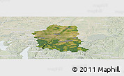 Satellite Panoramic Map of München, lighten