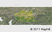 Satellite Panoramic Map of München, semi-desaturated
