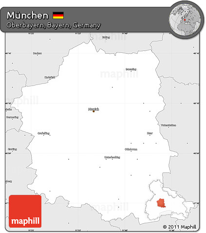 Silver Style Simple Map of München