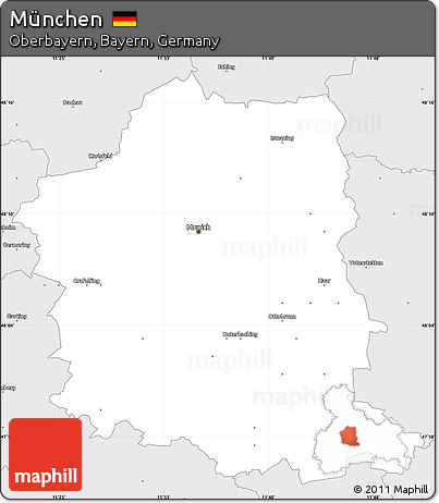 Silver Style Simple Map of München