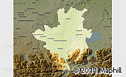 Physical Map of Rosenheim, darken