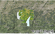 Satellite 3D Map of Starnberg, semi-desaturated