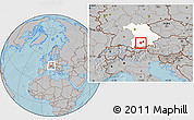 Gray Location Map of Starnberg, highlighted grandparent region, hill shading