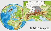 Physical Location Map of Starnberg, highlighted country, highlighted grandparent region