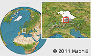 Satellite Location Map of Starnberg, highlighted parent region, highlighted grandparent region