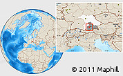 Shaded Relief Location Map of Starnberg, highlighted parent region, highlighted grandparent region