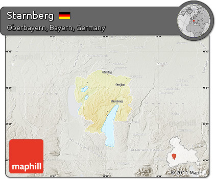 Physical Map of Starnberg, lighten, semi-desaturated