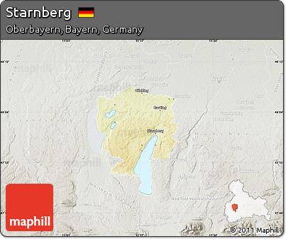 Physical Map of Starnberg, lighten, semi-desaturated