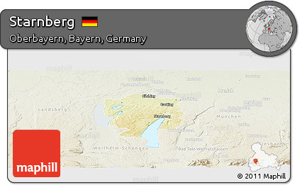 Physical Panoramic Map of Starnberg, lighten