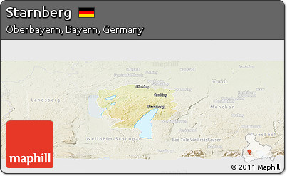 Physical Panoramic Map of Starnberg, lighten